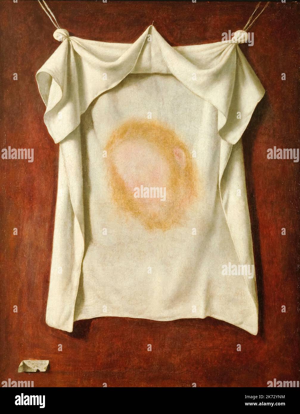 Francisco de Zurbaran, il Santo volto (Veronica Cloth), pittura a vita morta in olio su tela, 1658 Foto Stock