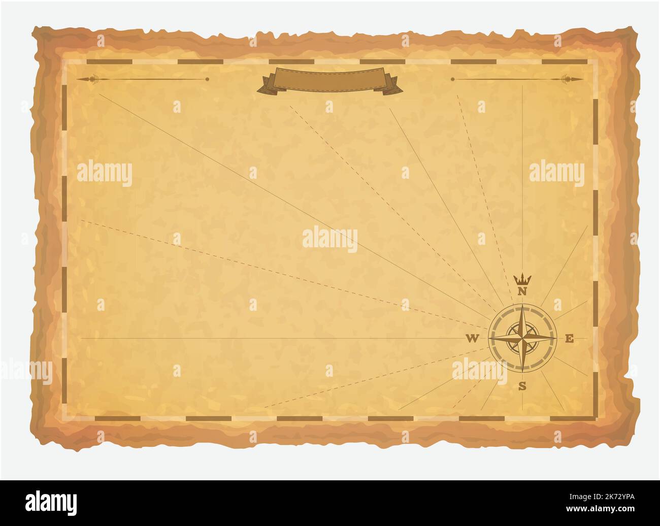 Antica mappa cartacea modello Illustrazione Vettoriale