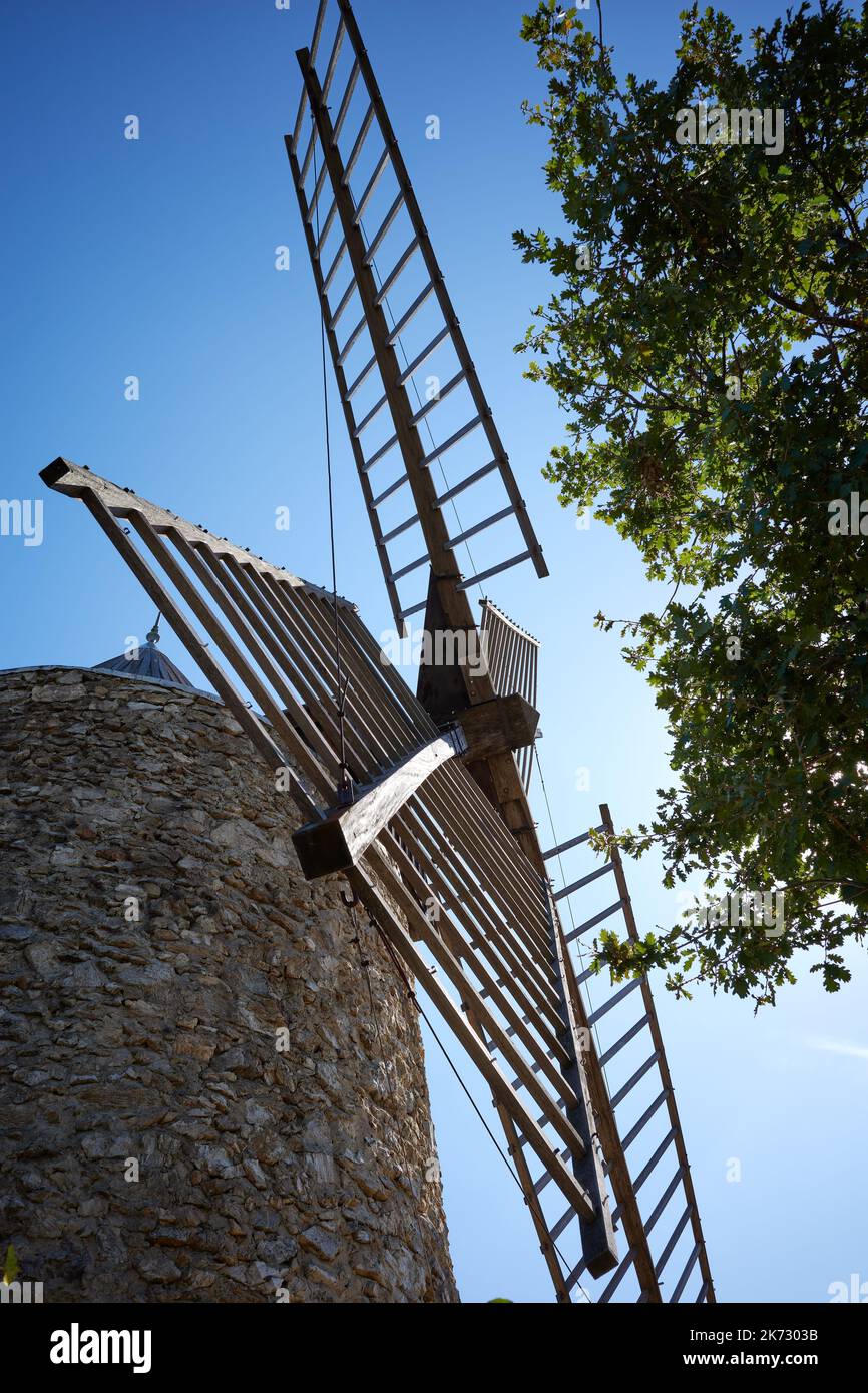 Moulin Saint Roch, Grimaud, Provenza, Francia. Foto Stock