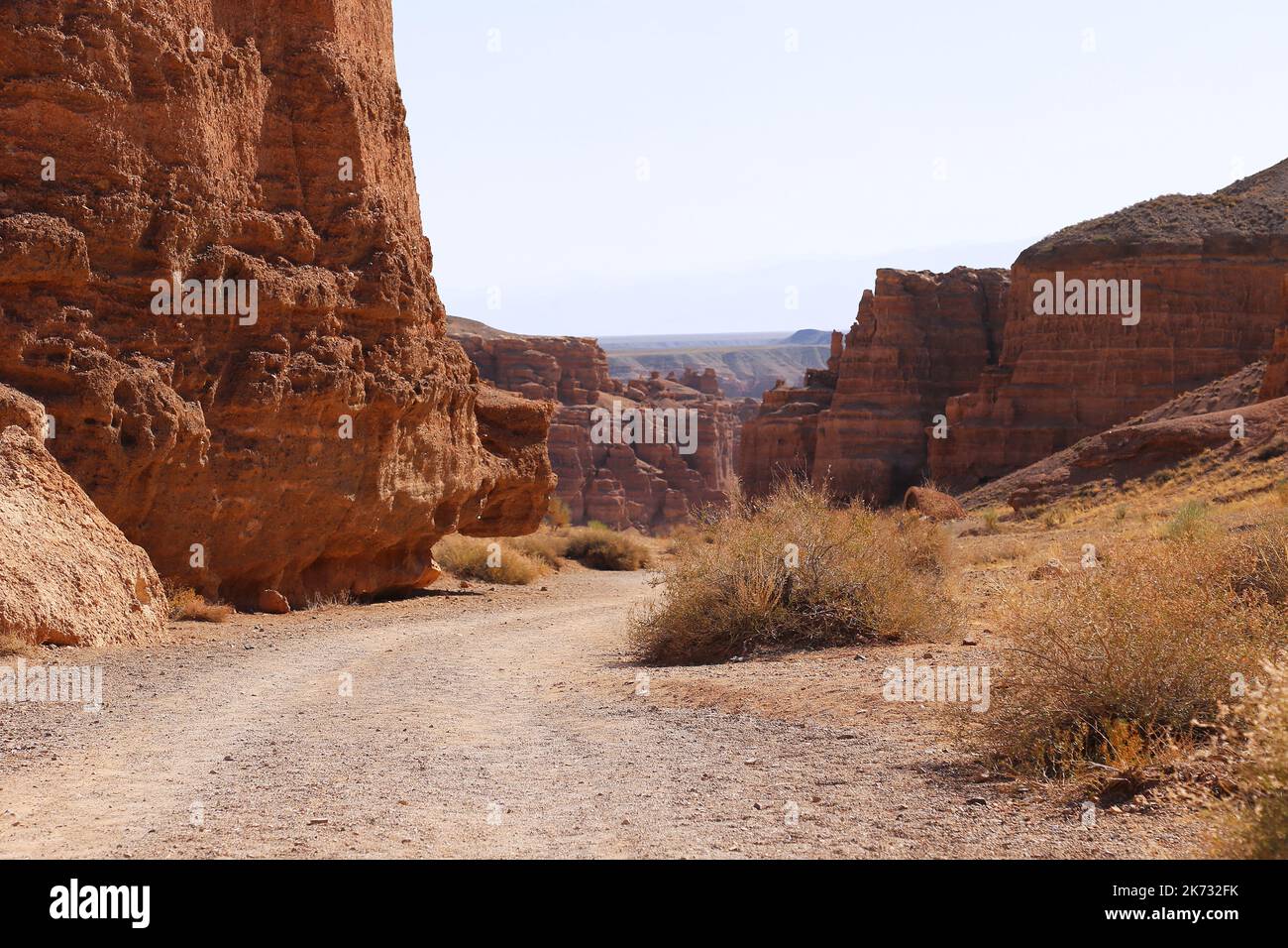 Kyzylsai (alias Valle dei Castelli), Parco Nazionale del Charyn Canyon, montagne Tien Shan, Regione di Almaty, Kazakistan, Asia Centrale Foto Stock