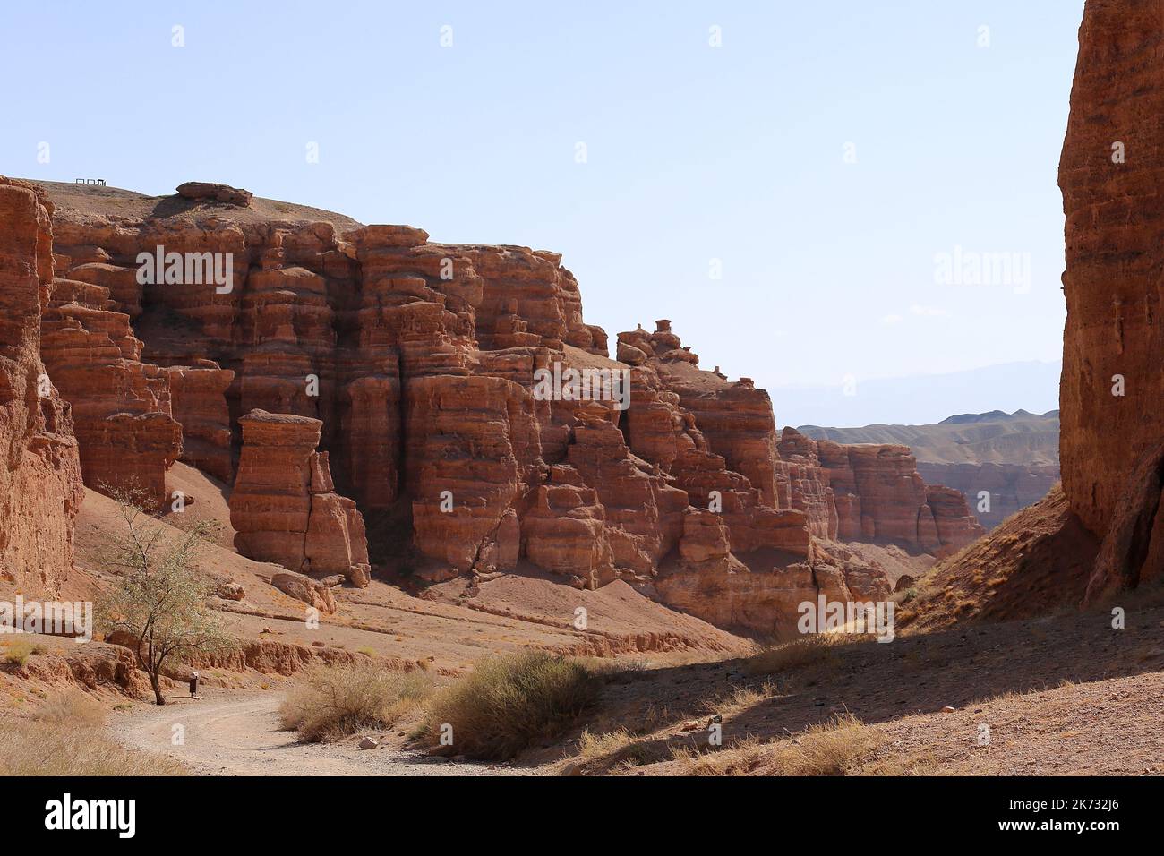 Kyzylsai (alias Valle dei Castelli), Parco Nazionale del Charyn Canyon, montagne Tien Shan, Regione di Almaty, Kazakistan, Asia Centrale Foto Stock