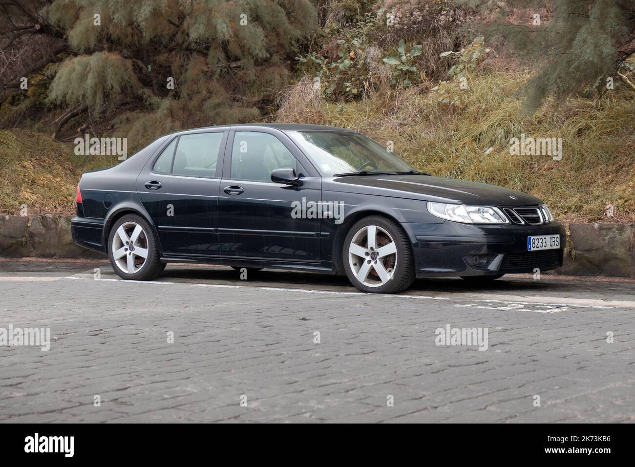 SAN SEBASTIAN, SPAGNA-16 OTTOBRE 2022: Saab 9-5 Aero berlina (prima lifting), prima generazione YS3E Foto Stock