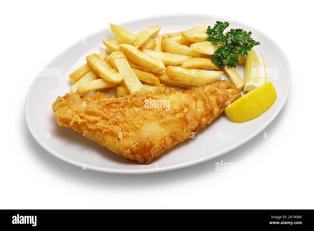 Pesce e patatine fatti in casa, piatto nazionale britannico Foto Stock
