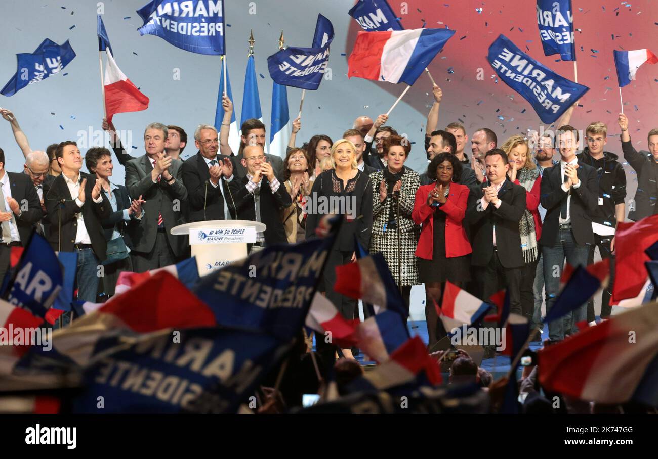 Marine le Pen Campagne a Metz, marzo 18th 2017 Foto Stock