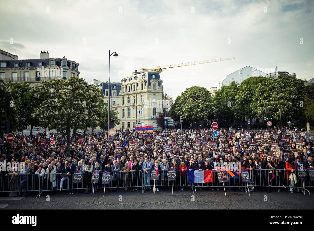 Discorso di Francois Hollande in occasione della commemorazione del genocidio armeno. Foto Stock