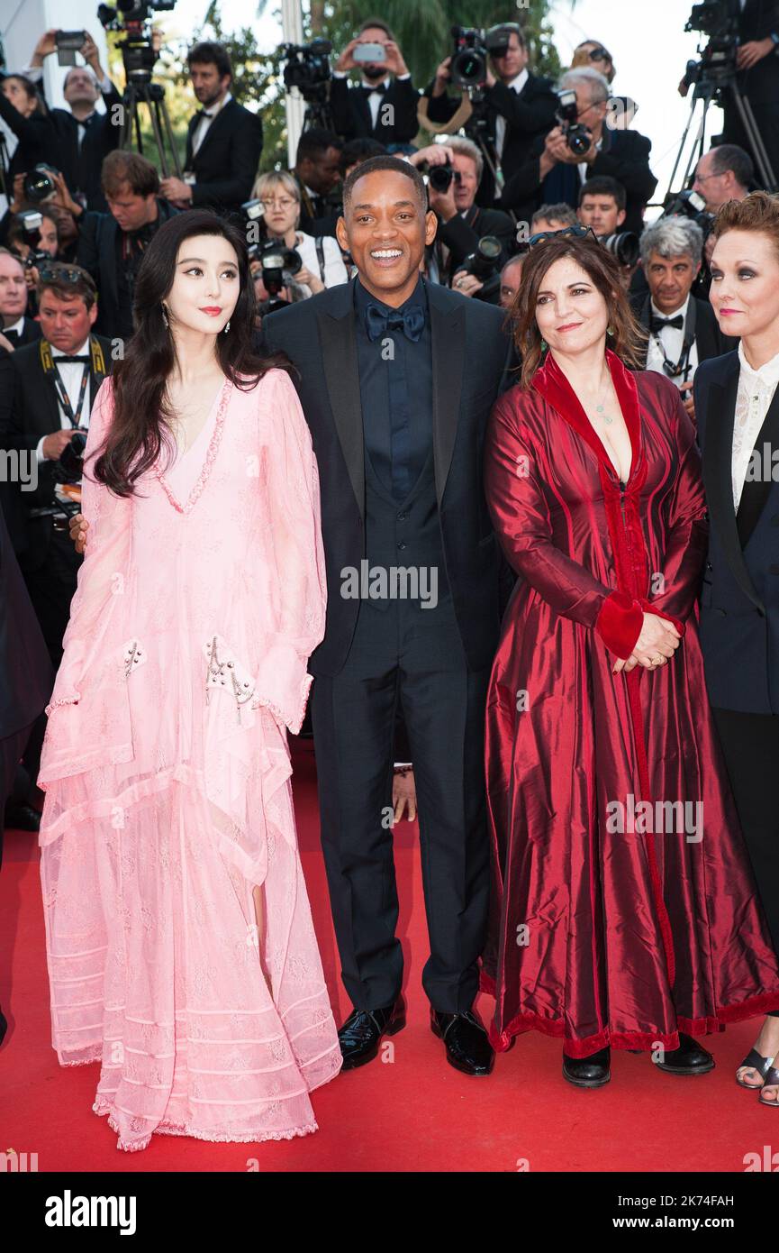 I membri della giuria Fan Bingbing, Will Smith, Agnes Jaoui e Maren Ade partecipano al 70th° anniversario del 70th° Festival annuale di Cannes al Palais des Festivals Foto Stock