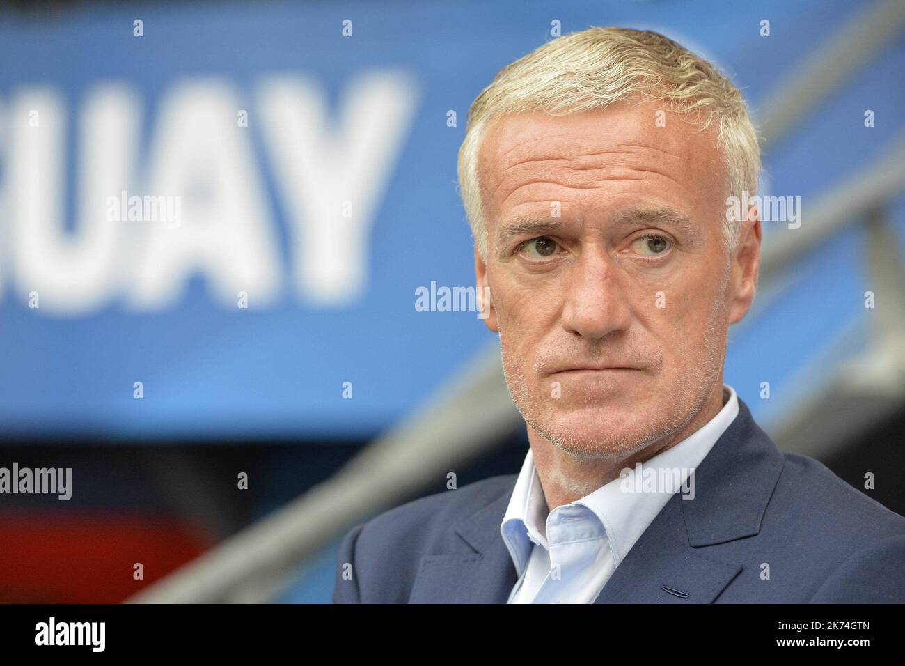 Il manager francese Didier Deschamps durante una partita internazionale amichevole a Lorient il 2 giugno 2017 Foto Stock