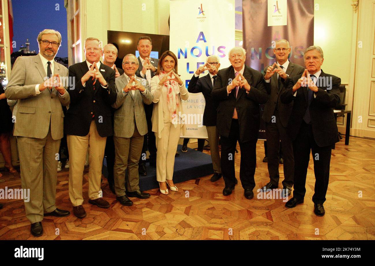 MARSIGLIA il 13th settembre 2017 - il Comitato Olimpico Internazionale ha nominato Parigi come sede delle olimpiadi del 2024. Celebrazione a Marsiglia Foto Stock