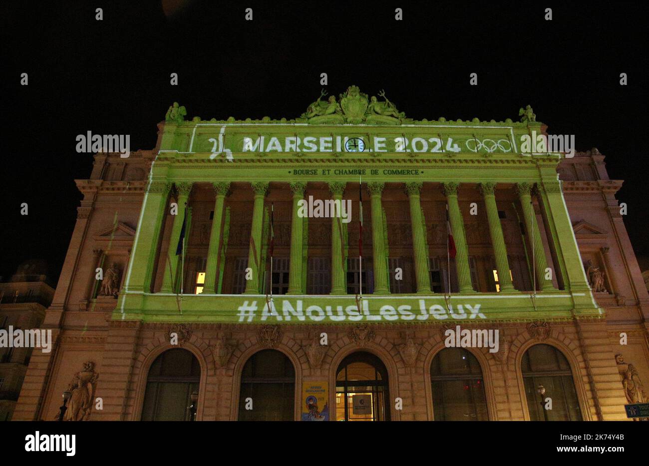 MARSIGLIA il 13th settembre 2017 - il Comitato Olimpico Internazionale ha nominato Parigi come sede delle olimpiadi del 2024. Celebrazione a Marsiglia Foto Stock