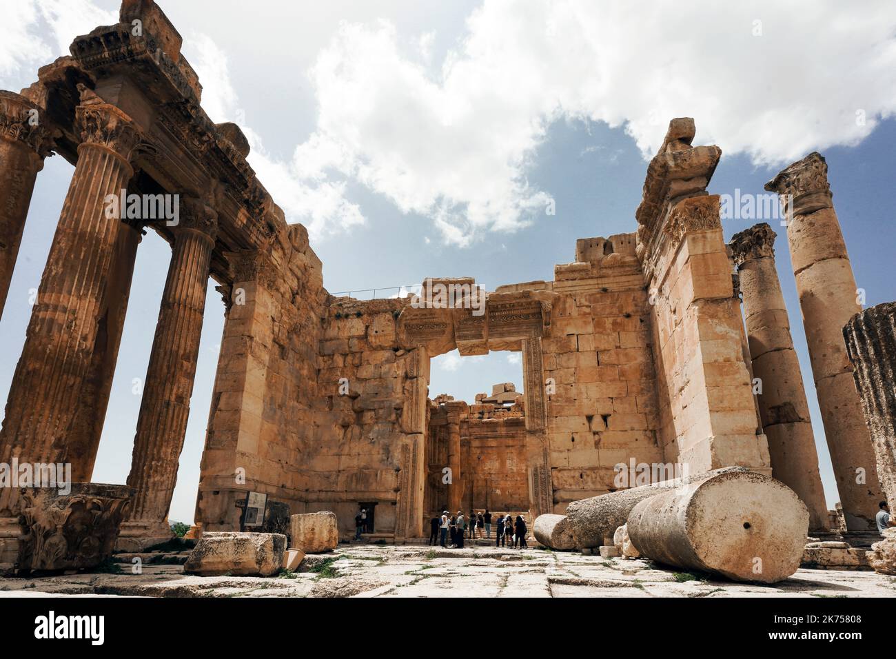 Römische Tempelanlage a Baalbek in der Beeka-Ebene, Libanon Foto Stock