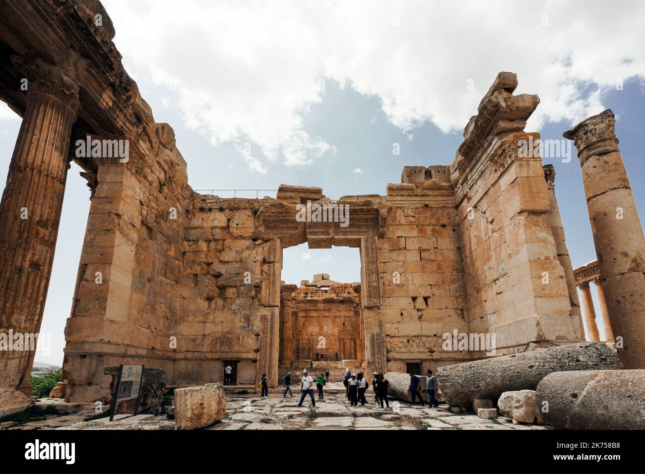 Römische Tempelanlage a Baalbek in der Beeka-Ebene, Libanon Foto Stock