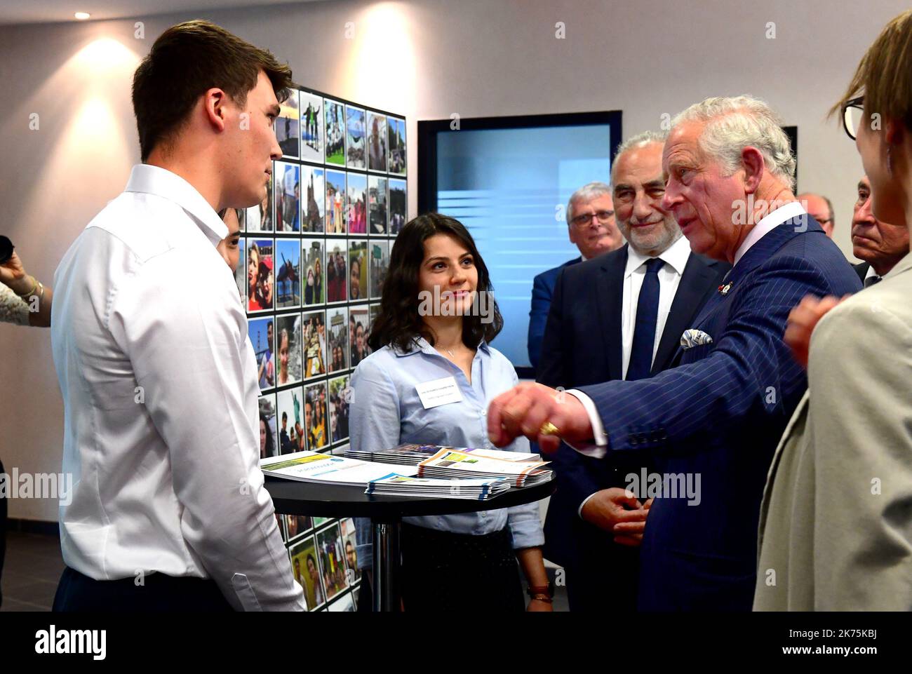 Il Principe di Galles visita la popolazione studentesca dell'Università ISARA di Lione il 8 maggio 2018. Foto Stock