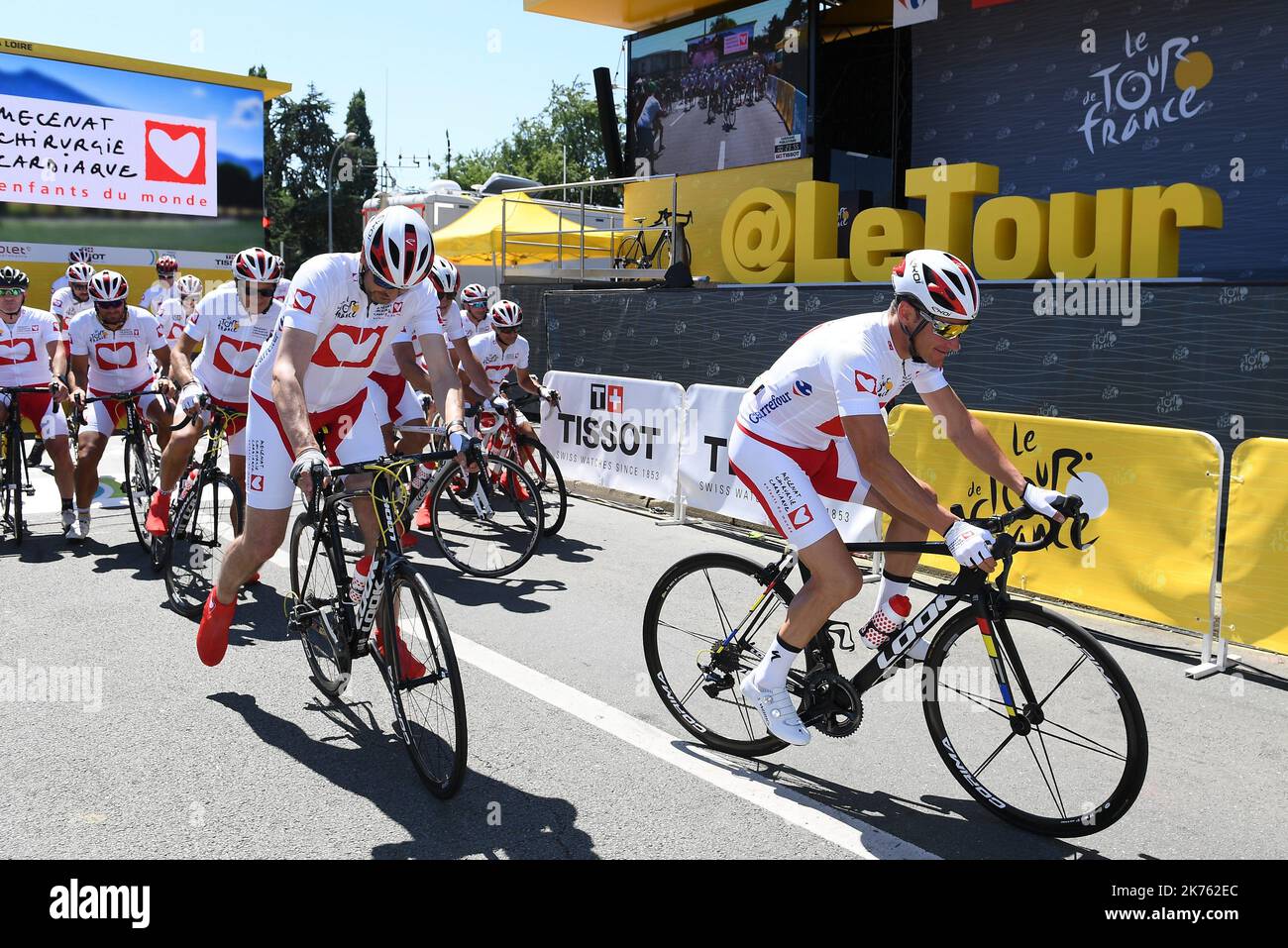MECENAT CHIRURGIE CARDIAQUE - Tour de France 2018 - gara ciclistica si svolge dal 7th al 29th 2018 luglio. 21 fasi - 3 351kms - Foto Stock