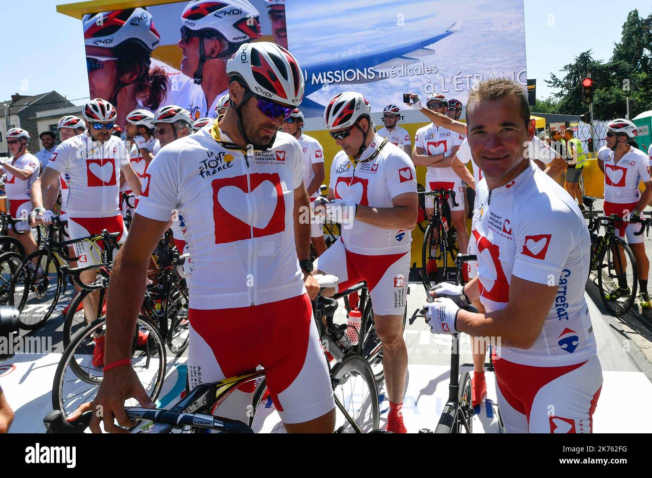 Mecenat chirurgie cardiaque - Tour de France 2018 - gara ciclistica si svolge dal 7th al 29th 2018 luglio. 21 fasi - 3 351kms - Foto Stock