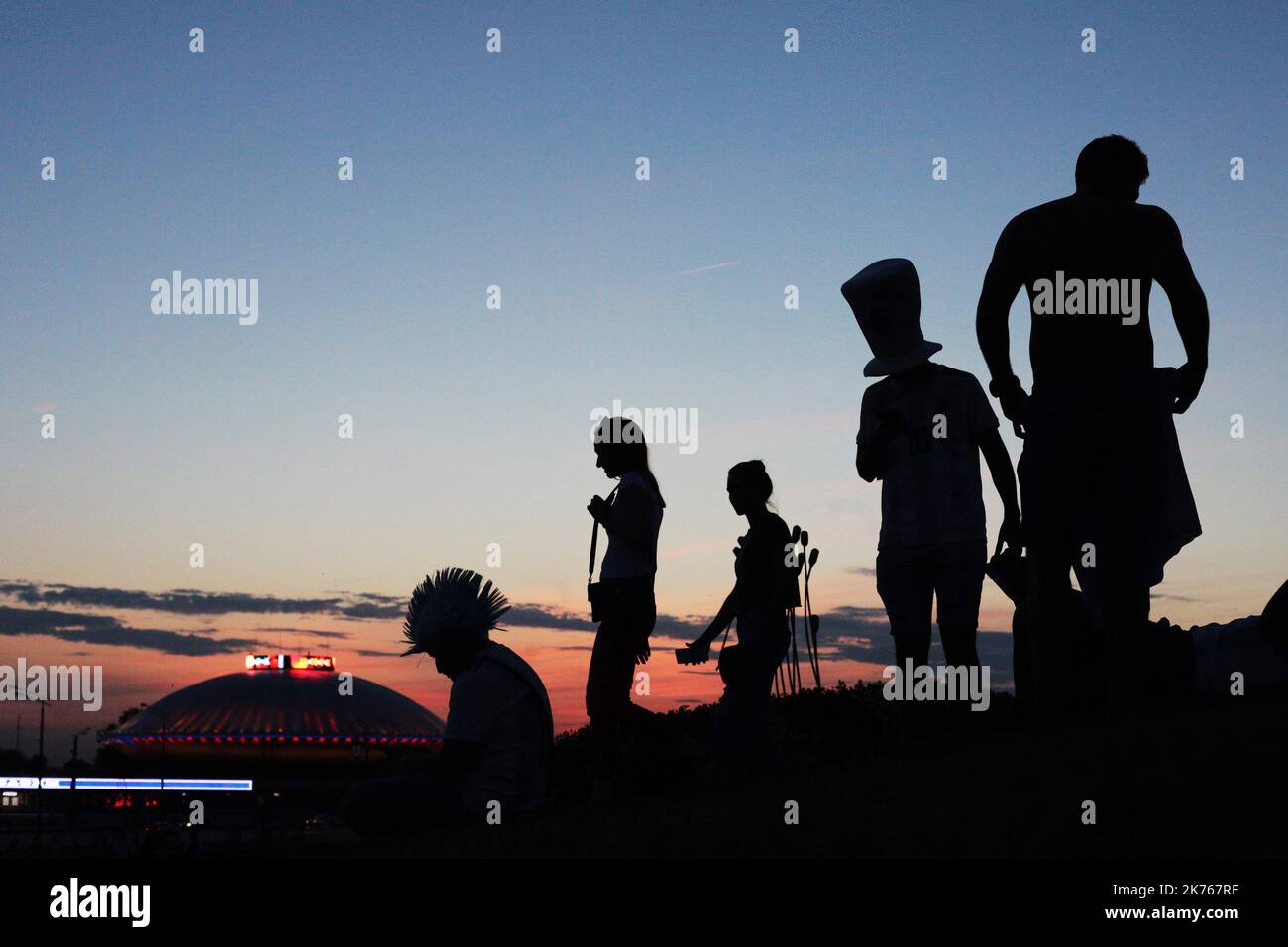 Calcio Calcio - Coppa del mondo 2018. I tifosi argentini riposano dopo la partita del turno 16 - Francia vs Argentina - Kazan Arena, Kazan, Russia - 30 giugno 2018 Foto Stock