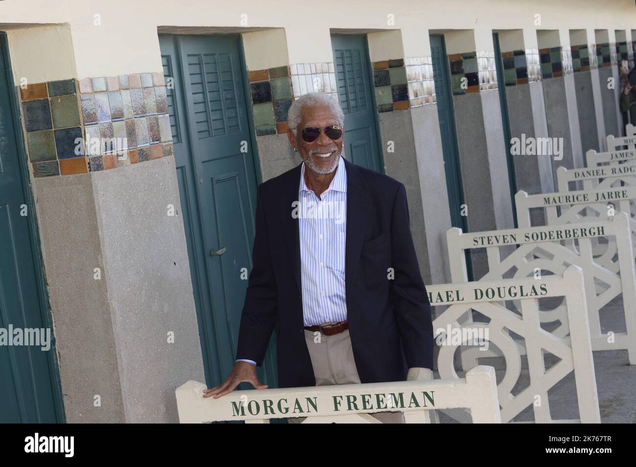 Morgan Freeman durante una fotocall al 44th Deauville American Film Festival 2018 in Francia il 7 settembre 2018. Foto Stock