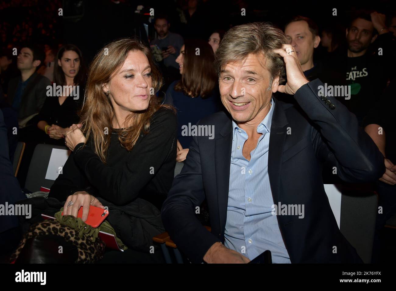 Guy lagache et sa femme durante il 34th Victoires de la Musique a la Seine musicale il 08 febbraio 2019 a Boulogne Billancourt, Francia Foto Stock