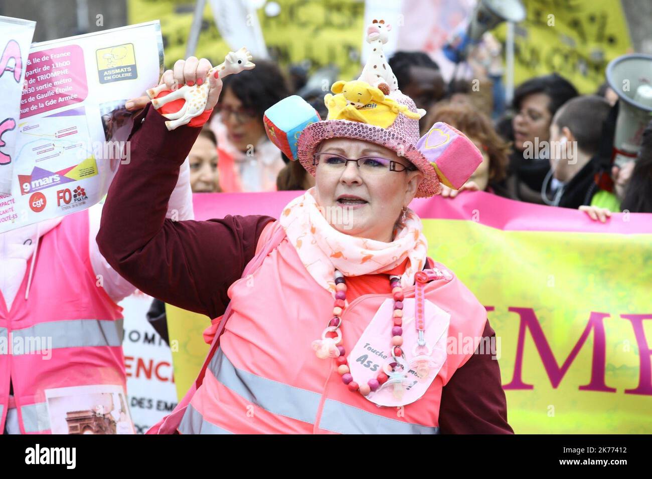 Giubbotto giallo protesta in Francia Foto Stock