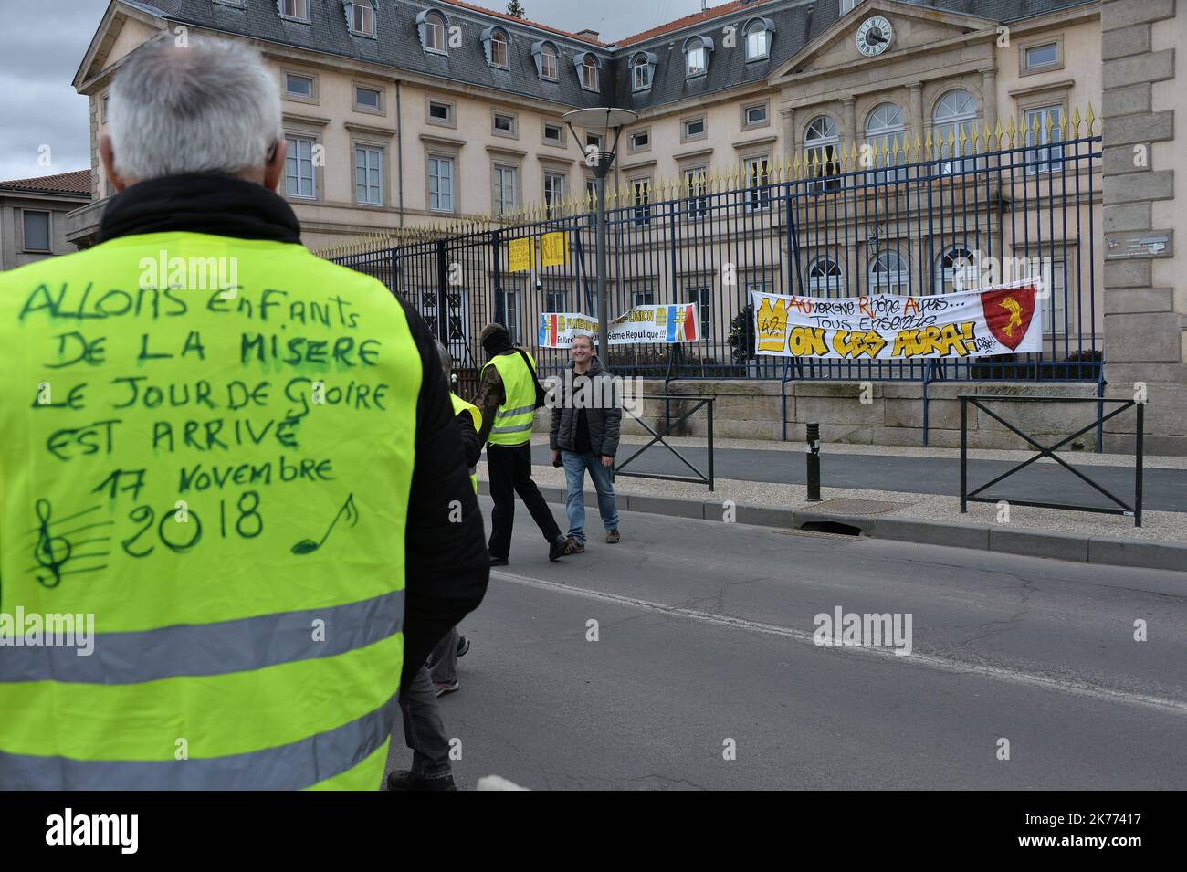 Giubbotto giallo protesta in Francia Foto Stock
