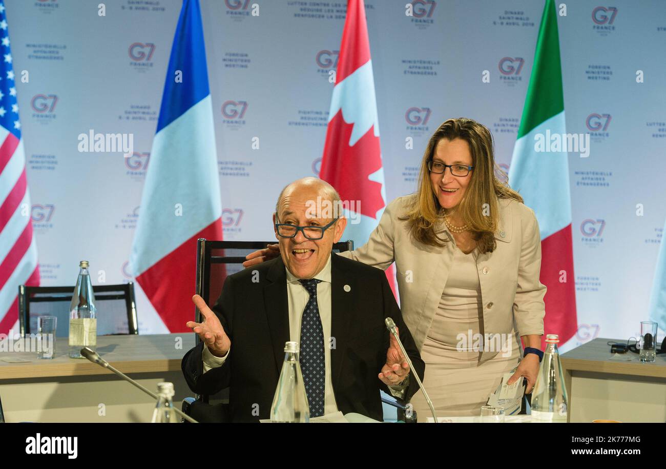 Riunione preparatoria per il vertice dei capi di Stato e di governo del G7 Biarritz. Foto Stock