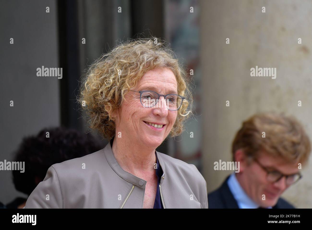 Muriel Penicaud, la Ministre du Travail en sortie du Conseil des Ministres / 24/04/2019 - Francia / Ile-de-France (regione) / Parigi - Muriel Penicaud, Ministro del lavoro al di fuori del Consiglio dei Ministri Foto Stock