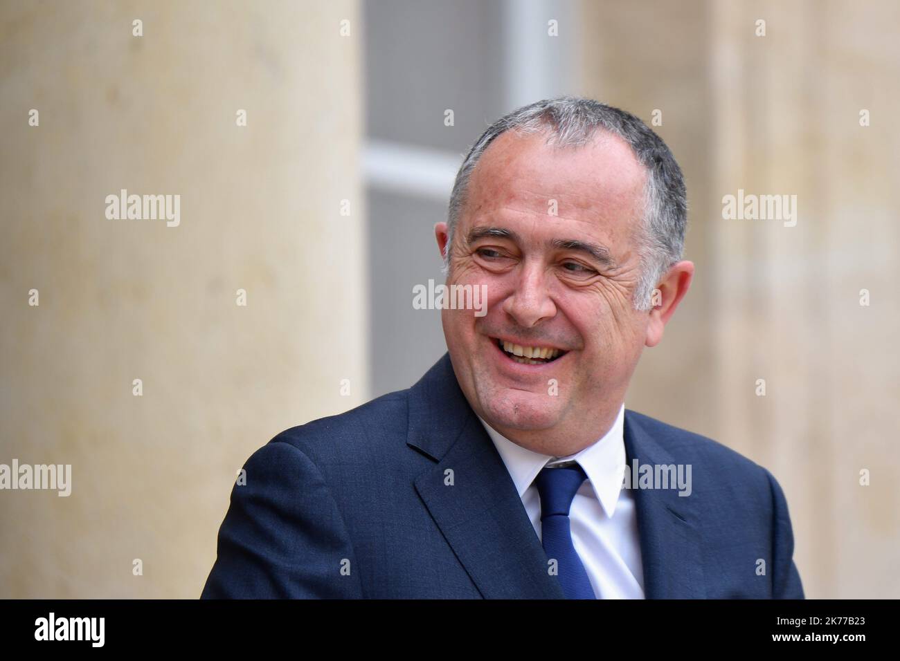 Didier Guillaume, le Ministre de l'Agriculture et de l'alimentation en sortie du Conseil des Ministres / 24/04/2019 - Francia / Ile-de-France (regione) / Parigi - Didier Guillaume, ministro dell'Agricoltura e dell'alimentazione all'uscita del Consiglio dei ministri Foto Stock