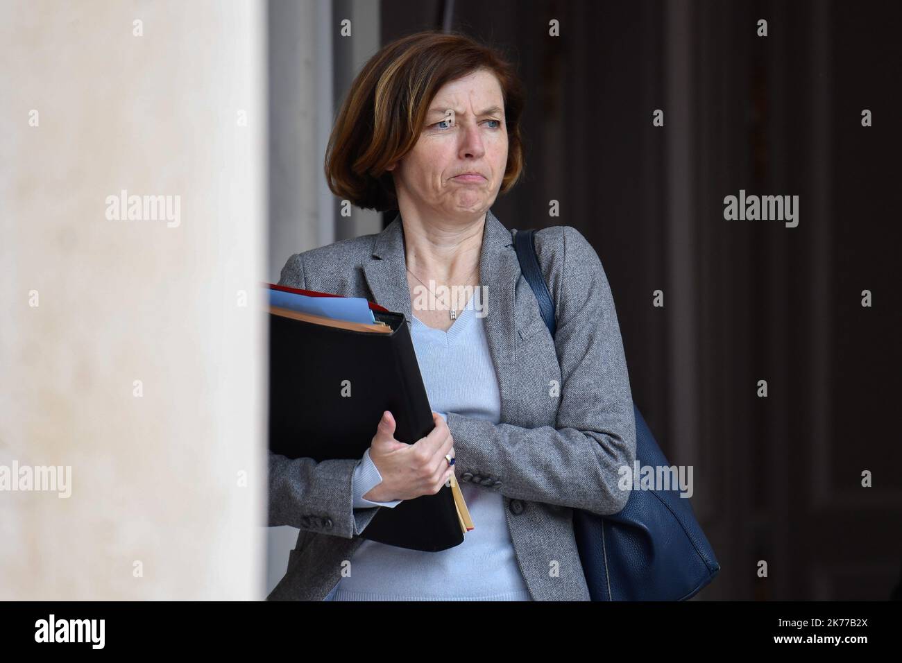 Florence Parly, la Ministre des Armees en sortie du Conseil des Ministres / 24/04/2019 - Francia / Ile-de-France (regione) / Parigi - Florence Parly, Ministro degli eserciti che lascia il Consiglio dei Ministri Foto Stock