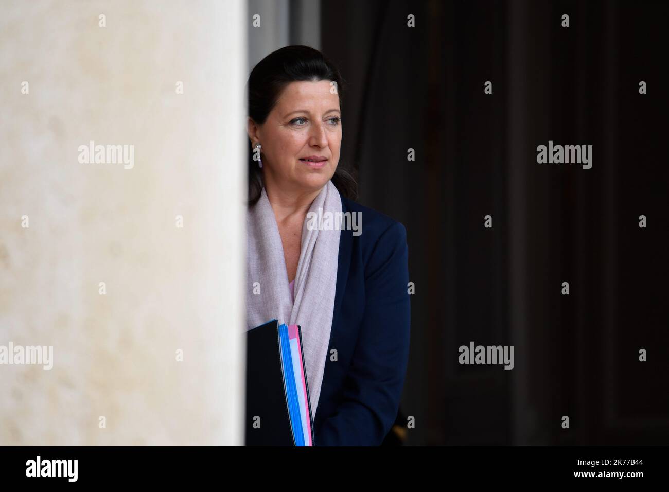 Agnes Buzyn, la Ministre des Solidarites et de la Sante en sortie du Conseil des Ministres / 24/04/2019 - Francia / Ile-de-France (regione) / Parigi - Agnes Buzyn, Ministro della solidarietà e della sanità che lascia il Consiglio dei ministri Foto Stock