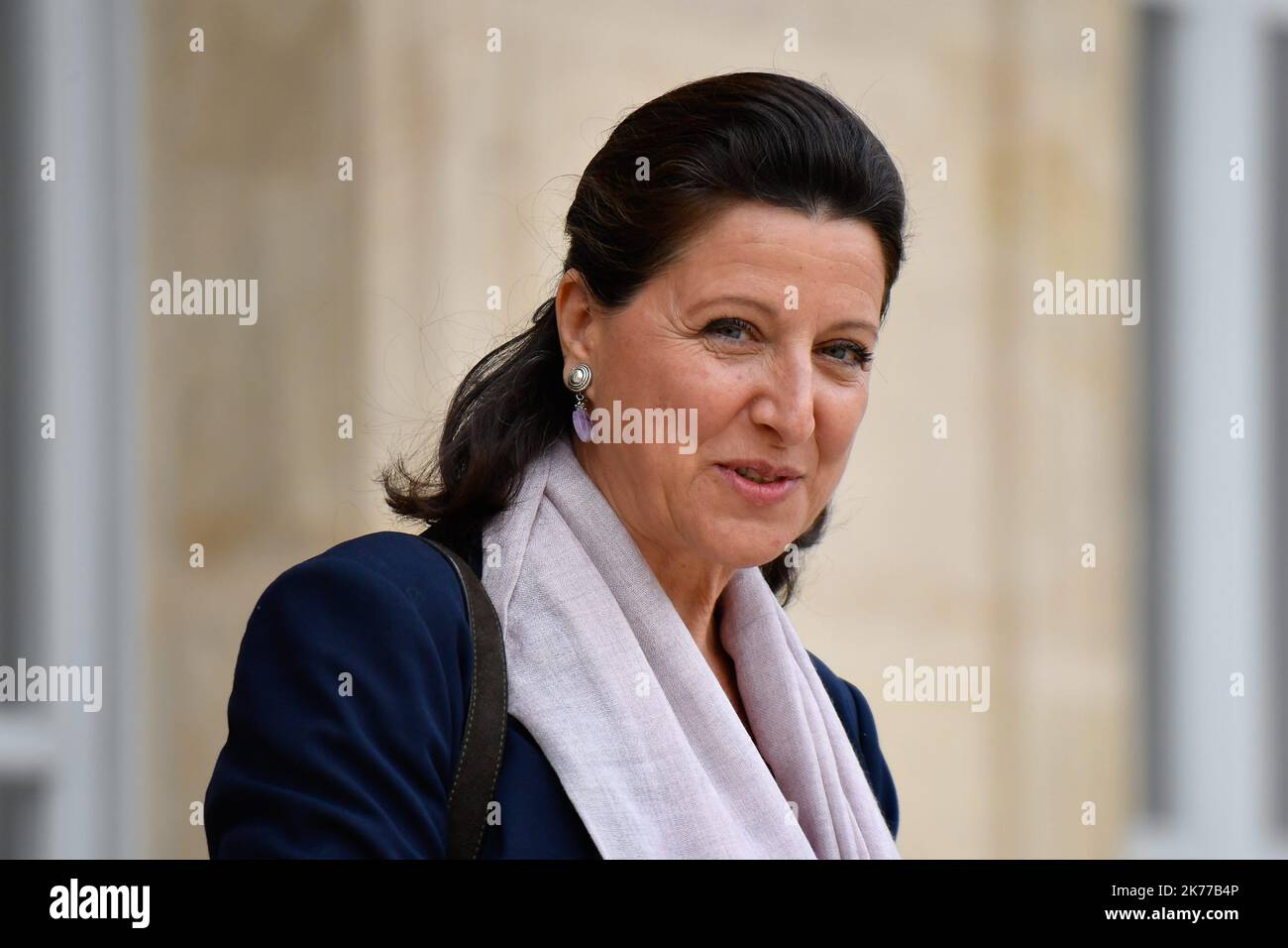 Agnes Buzyn, la Ministre des Solidarites et de la Sante en sortie du Conseil des Ministres / 24/04/2019 - Francia / Ile-de-France (regione) / Parigi - Agnes Buzyn, Ministro della solidarietà e della sanità che lascia il Consiglio dei ministri Foto Stock