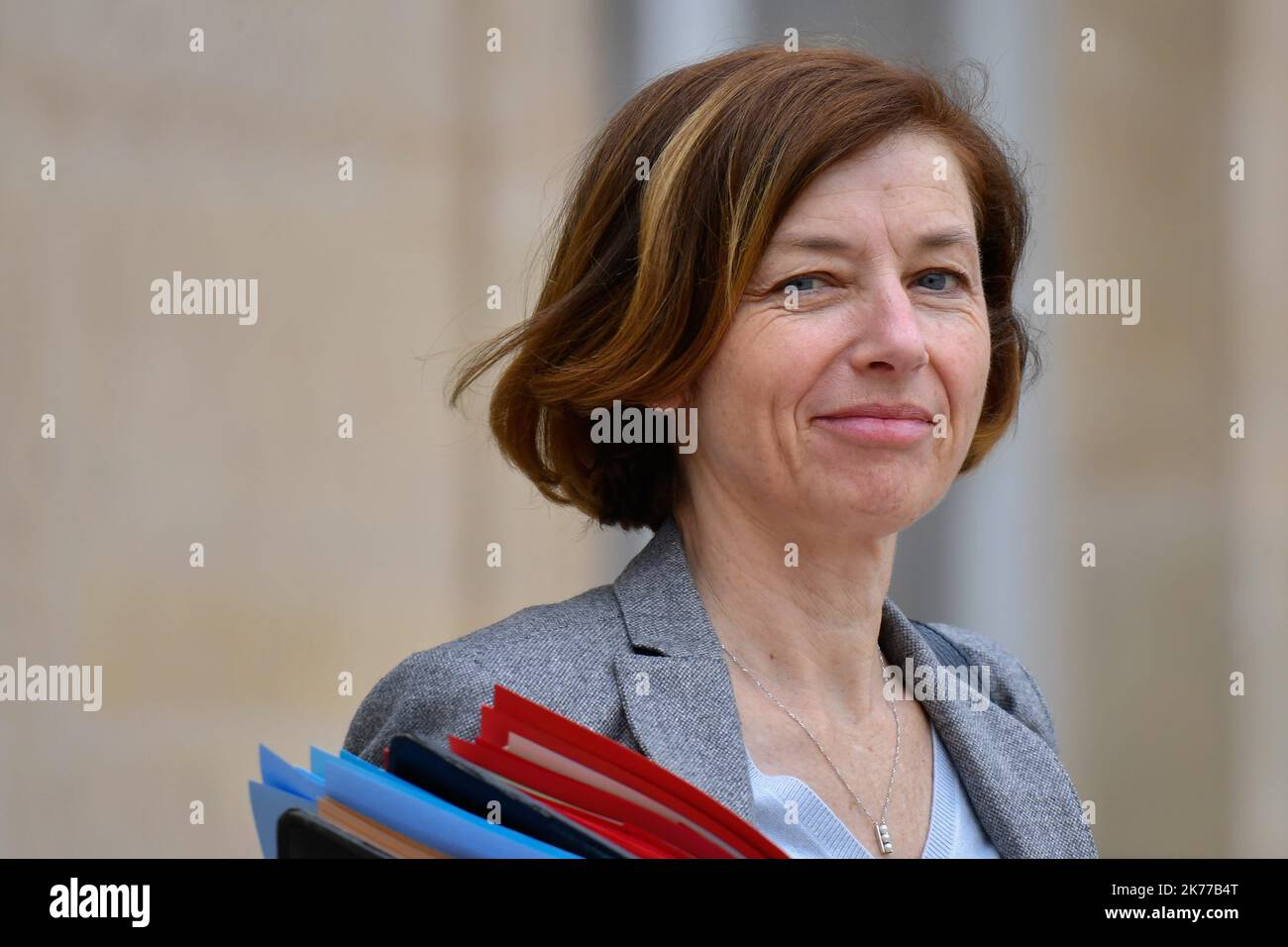 Florence Parly, la Ministre des Armees en sortie du Conseil des Ministres / 24/04/2019 - Francia / Ile-de-France (regione) / Parigi - Florence Parly, Ministro degli eserciti che lascia il Consiglio dei Ministri Foto Stock