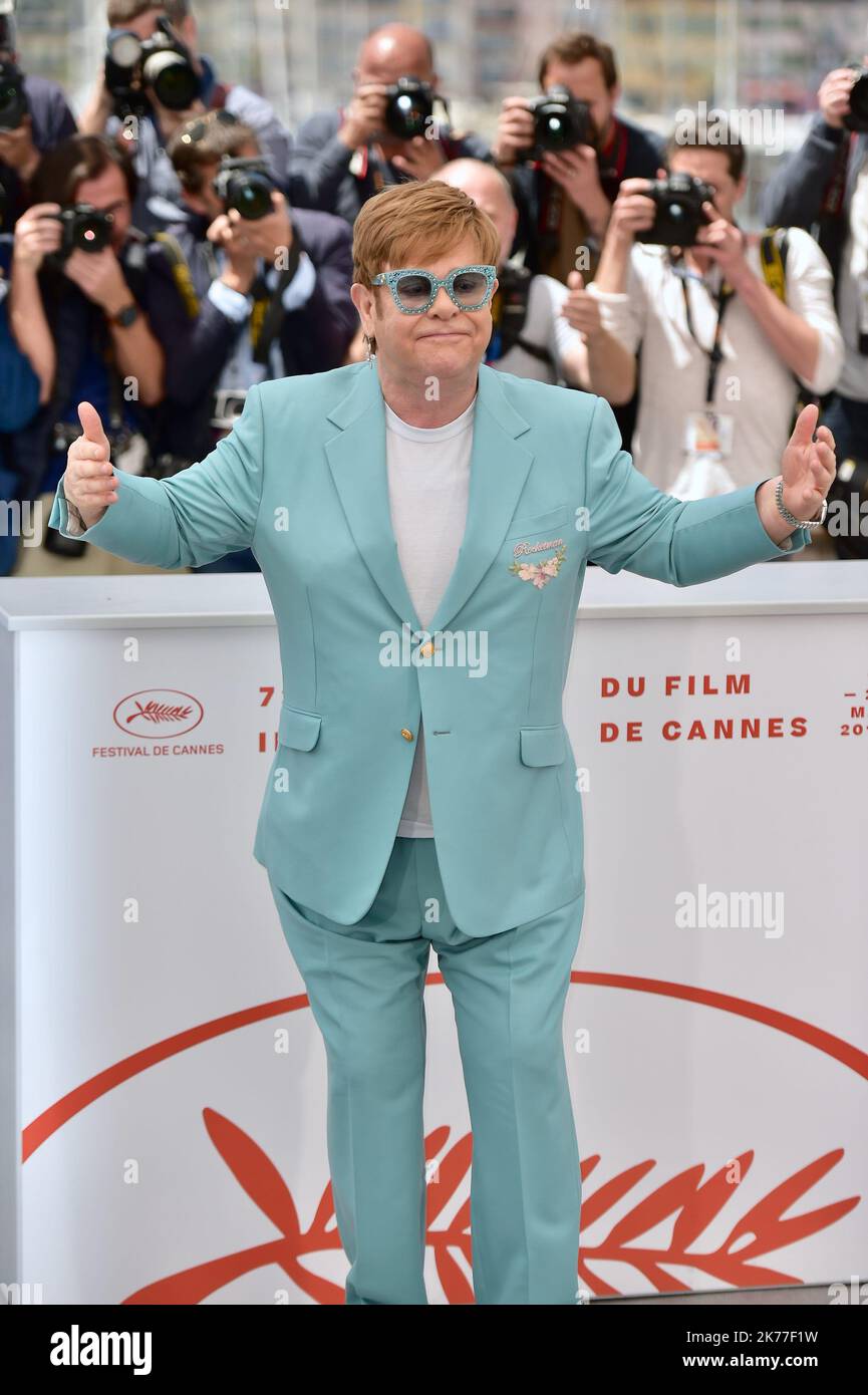 Elton John partecipa al Rocketman Photocall durante il 72nd° Festival annuale di Cannes il 17 maggio 2019 a Cannes. Foto Stock