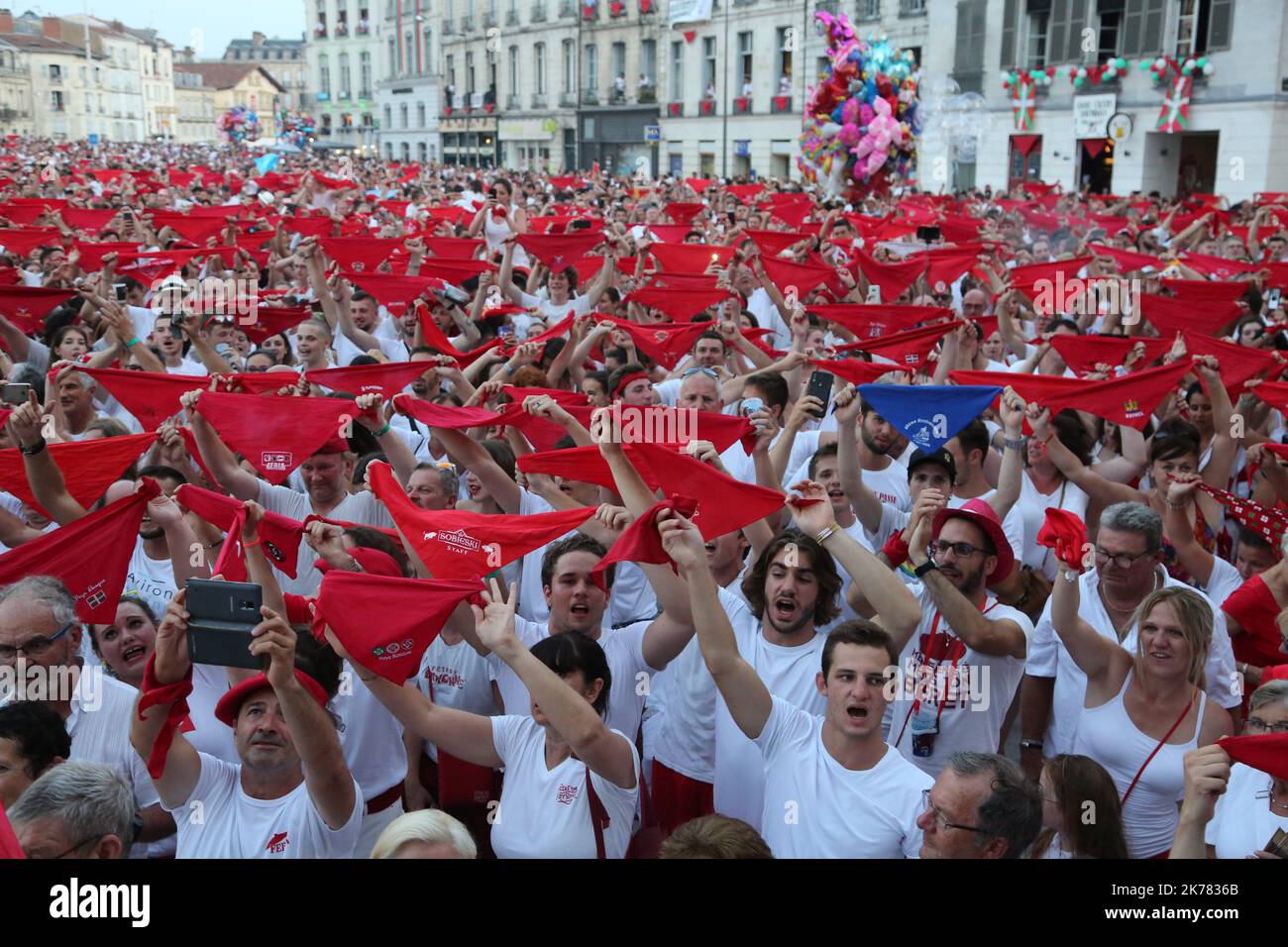 ©PHOTOPQR/SUD OUEST ; OUVERTURE DES FETES DE BAYONNE LE 24 07 2019 - BAYONNE FESTIVAL 2019 mercoledì 24th luglio alle ore 10,00 a domenica 28th luglio 2019 Foto Stock