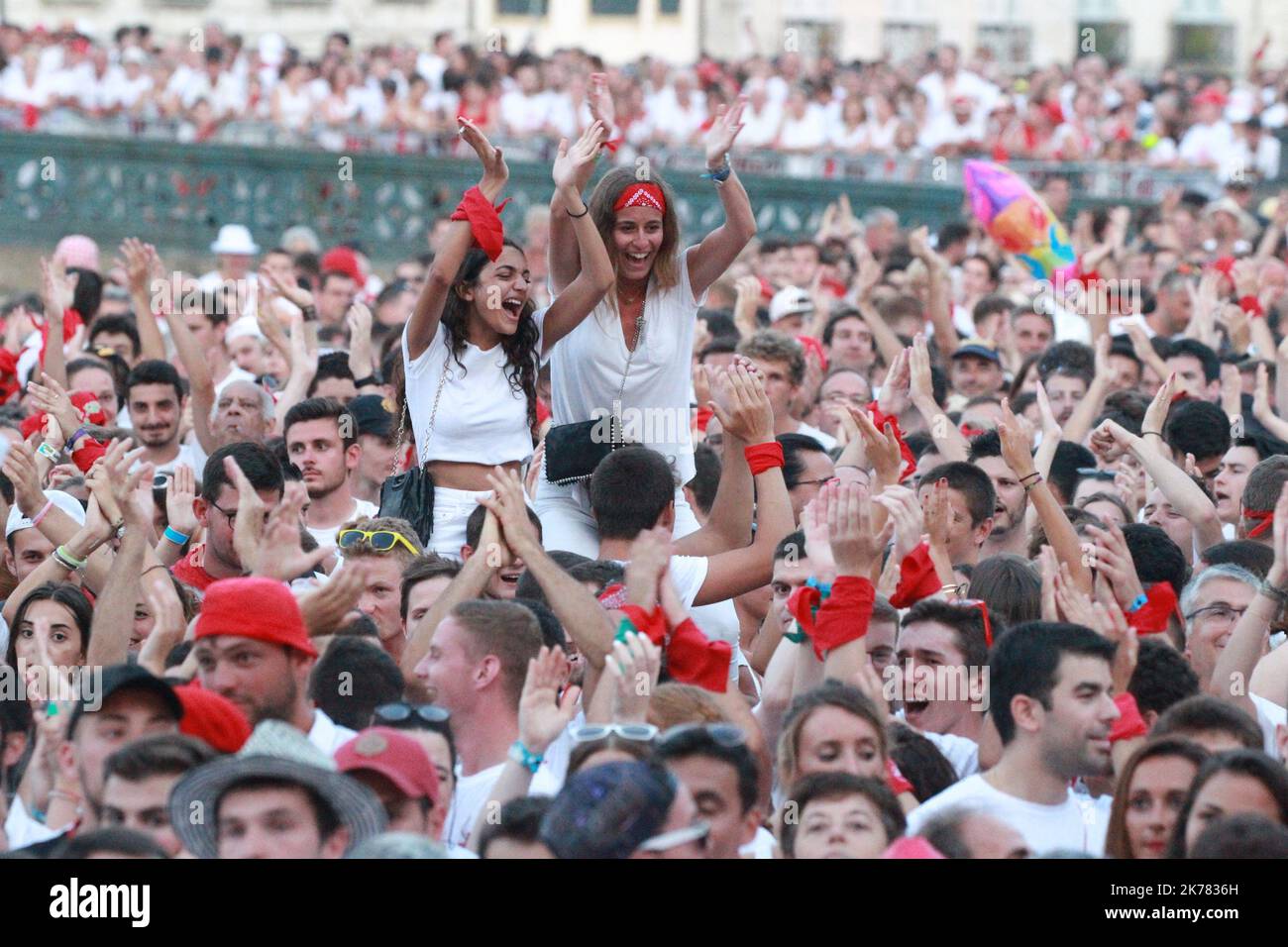 ©PHOTOPQR/SUD OUEST ; OUVERTURE DES FETES DE BAYONNE LE 24 07 2019 - BAYONNE FESTIVAL 2019 mercoledì 24th luglio alle ore 10,00 a domenica 28th luglio 2019 Foto Stock