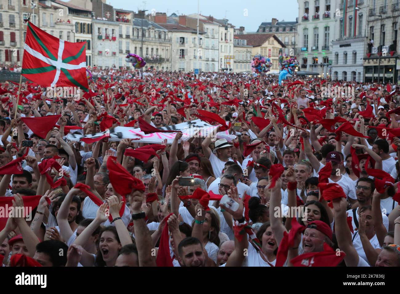 ©PHOTOPQR/SUD OUEST ; OUVERTURE DES FETES DE BAYONNE LE 24 07 2019 - BAYONNE FESTIVAL 2019 mercoledì 24th luglio alle ore 10,00 a domenica 28th luglio 2019 Foto Stock