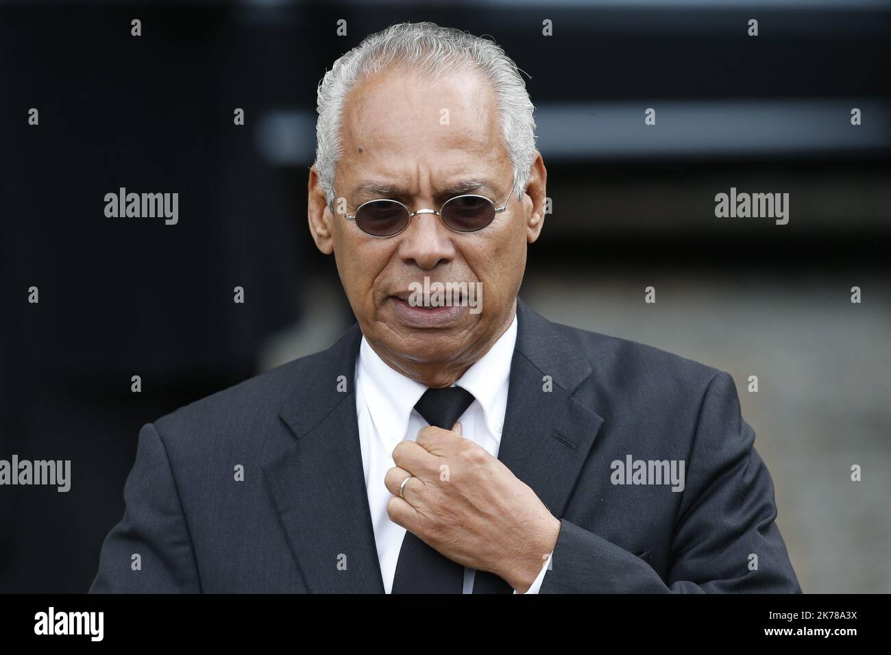 Sebastien Muylaert/MAXPPP - Victorin Lutel arriva a presenziare a un servizio di chiesa per l'ex presidente francese Jacques Chirac all'Eglise Saint-Sulpice di Parigi, Francia. . L'ex presidente della Repubblica francese, Jacques Chirac, morto all'età di 86 anni, è sepolto oggi nel cimitero di Montparnasse a Parigi. 30.09.2019 Foto Stock
