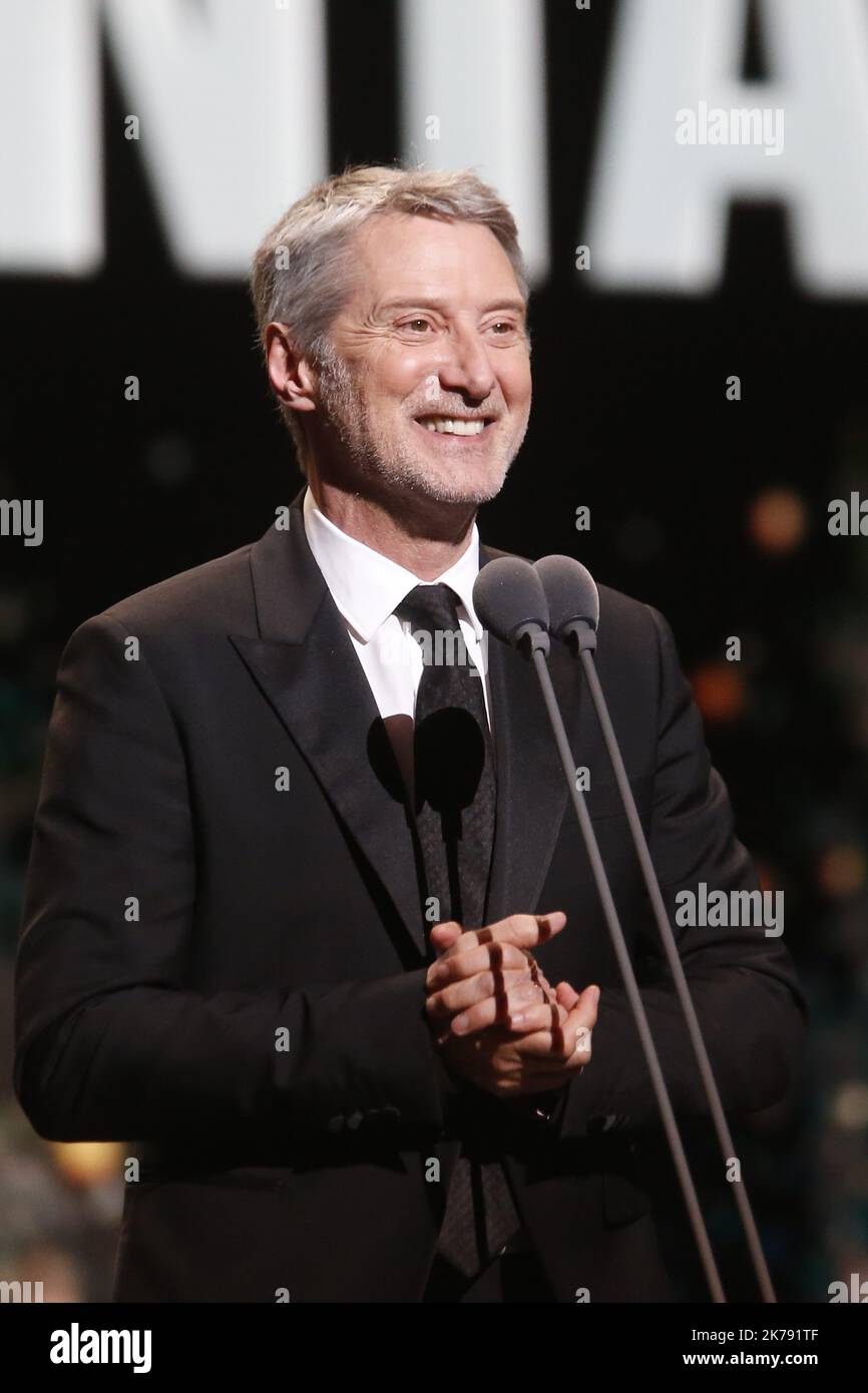 Antoine de Caunes in scena durante la cerimonia di premiazione del Cesar Film Awards 2020 alla Salle Pleyel di Parigi, Francia. Foto Stock