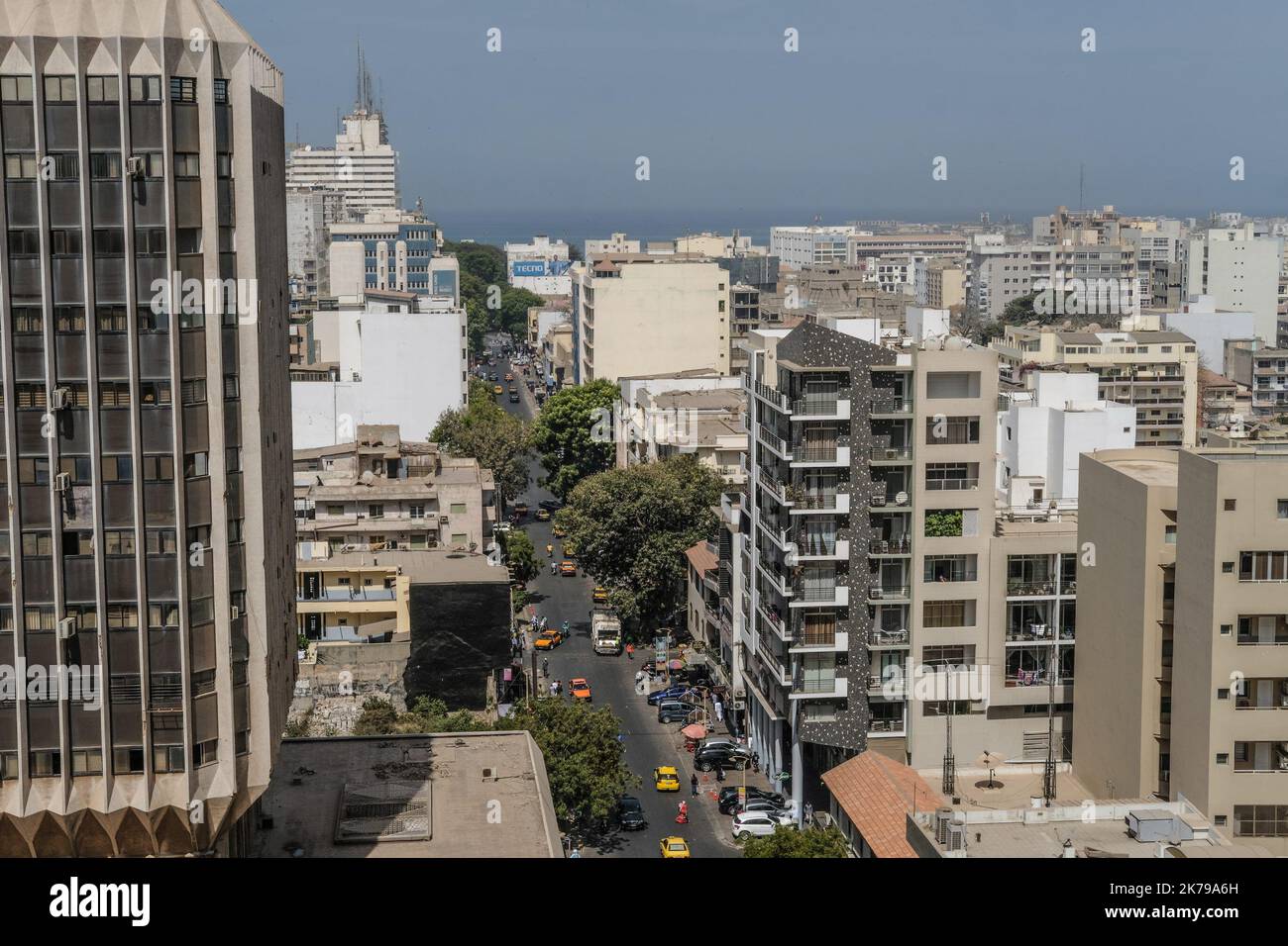 Senegal / Dakar / Dakar - vista del quartiere Plateau a Dakar. Foto Stock
