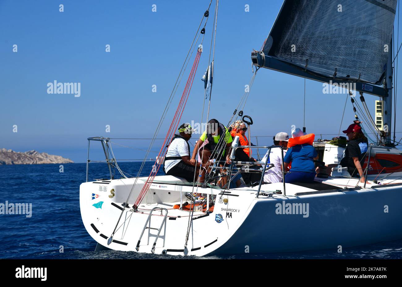 Giornata di vela per 10 giovani con skipper Christophe Pratt lunedì 20 luglio 2020. Foto Stock