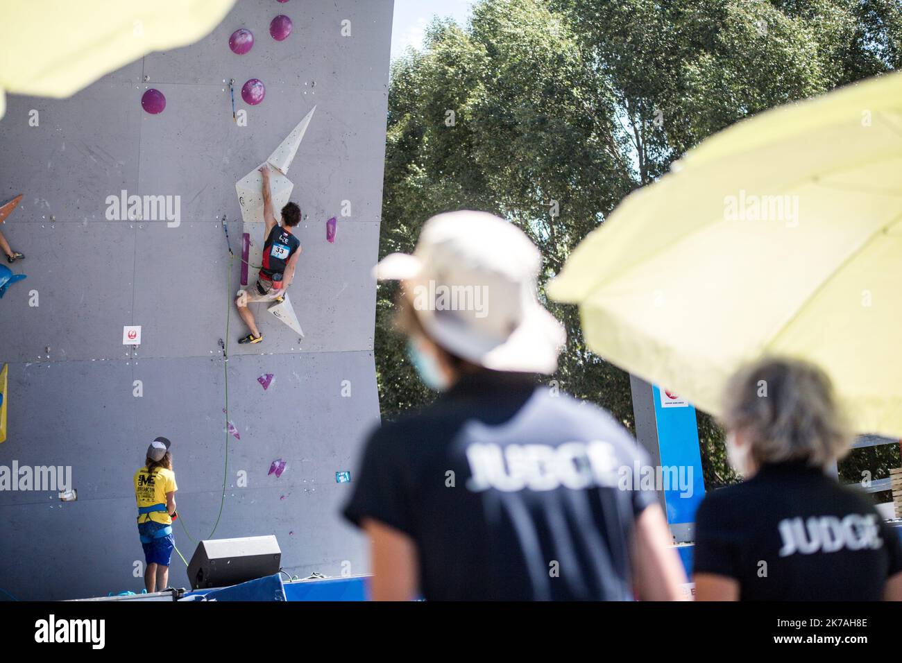 ©Michael Bunel / le Pictorium/MAXPPP - Michael Bunel / le Pictorium - 21/08/2020 - Francia / Provence-Alpes-Cote d'Azur / Briancon - QUALIFICA POUR LES DEMIS FINALES HOMME ET FEMME / 21/08/2020 - Francia / Provence-Alpes-Cote d'Azur / Briancon - QUALIFICA PER SEMIFINALI MASCHILI E FEMMINILI Foto Stock