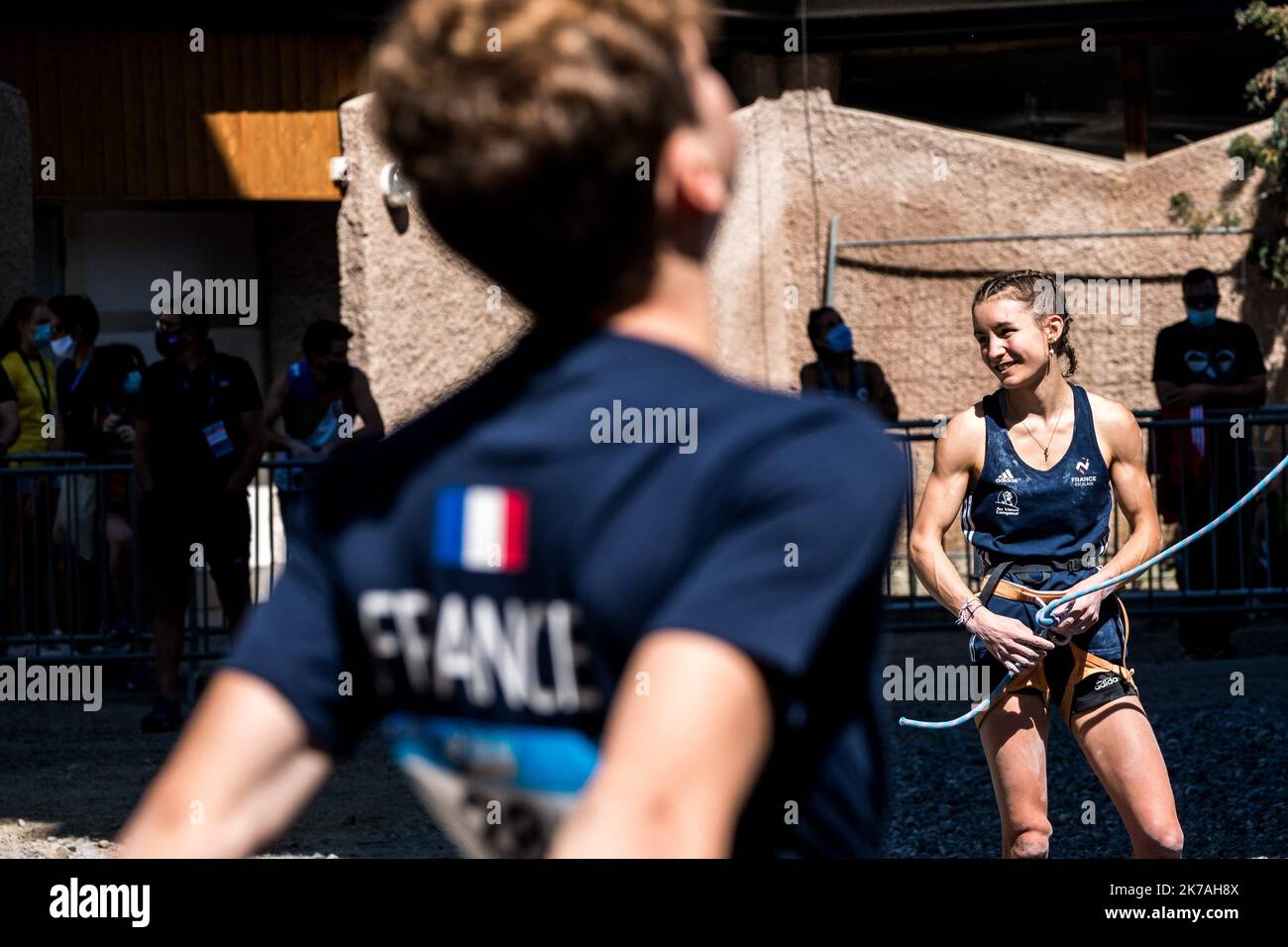 ©Michael Bunel / le Pictorium/MAXPPP - Michael Bunel / le Pictorium - 21/08/2020 - Francia / Provence-Alpes-Cote d'Azur / Briancon - QUALIFICA POUR LES DEMIS FINALES HOMME ET FEMME / 21/08/2020 - Francia / Provence-Alpes-Cote d'Azur / Briancon - QUALIFICA PER SEMIFINALI MASCHILI E FEMMINILI Foto Stock