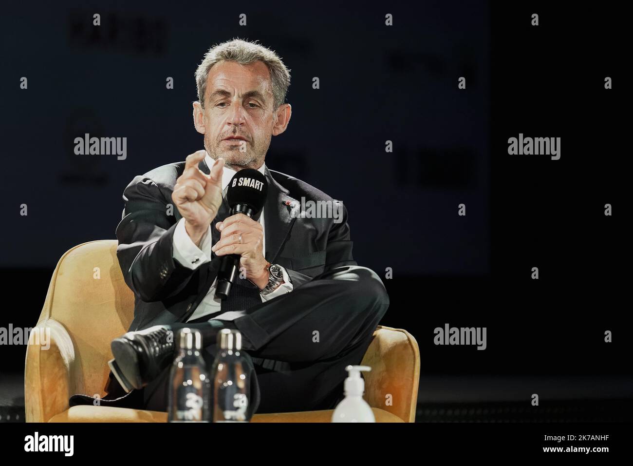 Â©PHOTOPQR/LA PROVENCE/TOMASELLI Antoine ; Marseille ; 04/09/2020 ; Forum des Entrepreneurs Marseille 'UPE 13' Lieux: cinÃ©ma la Joliette en prÃ©ence de N.Sarkozy. 2020/09/04. L'ex presidente francese Nicolas Sarkozy Foto Stock