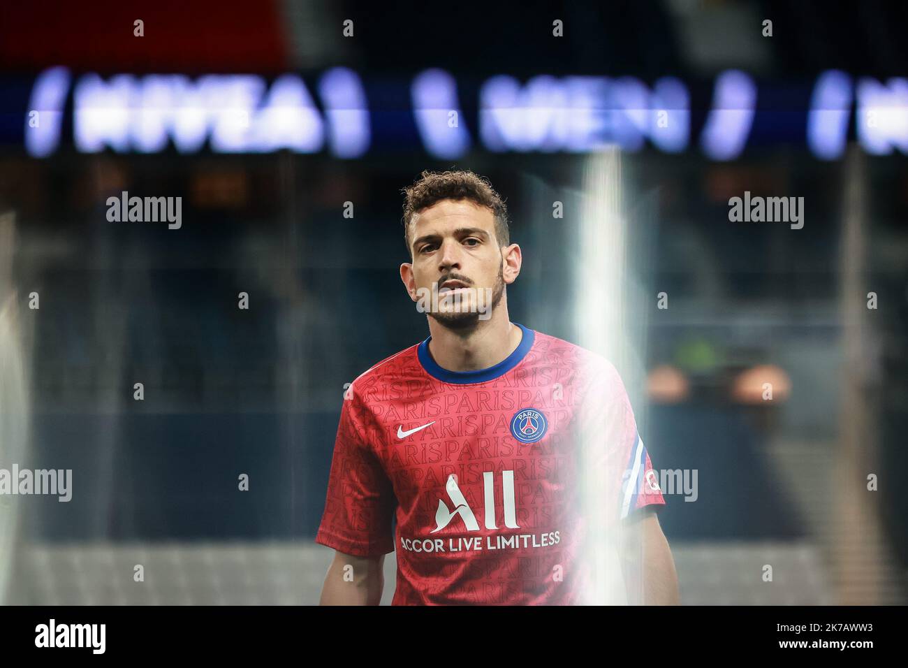 Aurelien Morissard / IP3; Paris Saint Germain's Alessandro FLORENZI (C) training durante il campionato francese Ligue 1 partita di calcio tra Paris Saint Germain (PSG) e Olympique de Marseille (OM) il 13 settembre 2020 allo stadio Parc des Princes di Parigi, Francia. Foto Stock