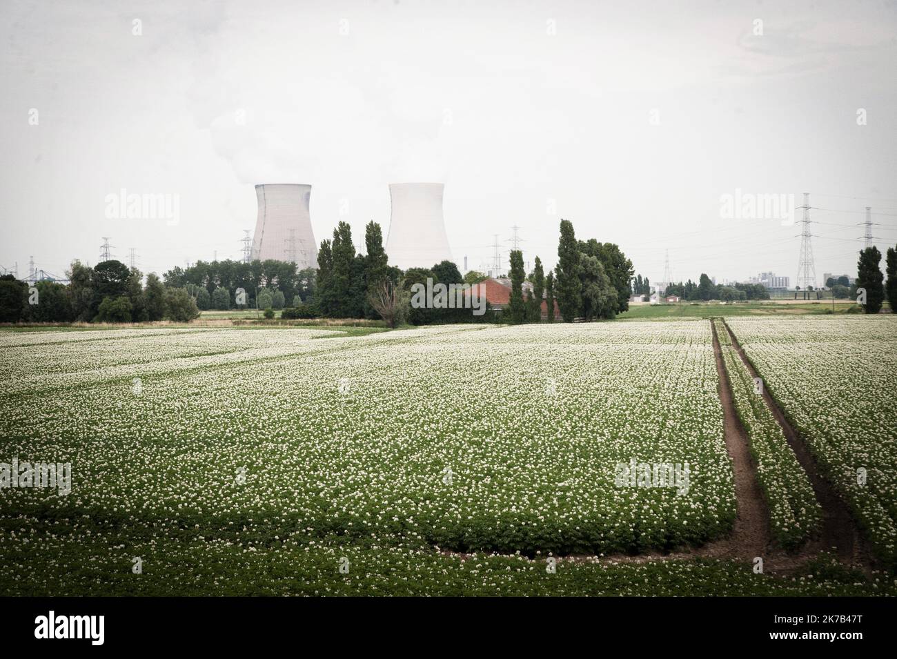 ©Nicolas Landemard / le Pictorium/MAXPPP - Nicolas Landemard / le Pictorium - 07/07/2016 - Belgique / Flandre / Doel - la Question des centrales nucleaires est preponderante en Belgique. Alors que la question de la sortie du nucleaire est sans cesse evoquee et reportee, plusieurs incidenti tecniche dans les centrales belges font craindre a la population y compris frontaliere (avec l'Allemagne) un risque toujours Plus Grand d'incidente majeur. ICI, dans le village abandonne de Doel, dans la banlieue d'Anvers. / 07/07/2016 - Belgio / Fiandre () / Doel - la questione delle centrali nucleari è pr Foto Stock