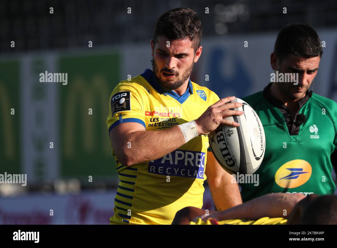 Thierry LARRET/Maxppp. Rugby TOP 14 : CA Brive Correze Limousin vs ASM Clermont Auvergne, Stade Amedee-Domenech, Brive la Gaillarde, (23) le 31 ottobre 2020. Foto Stock