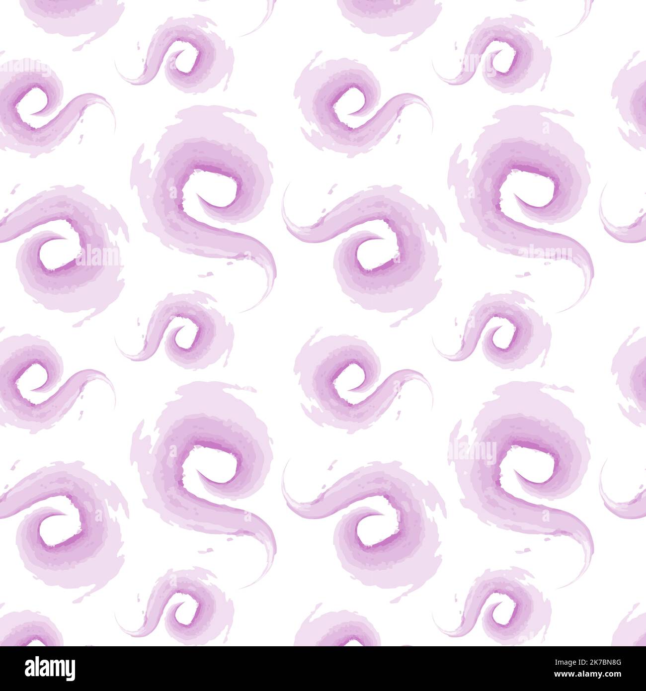 Motivo senza cuciture di tratti arrotondati astratti in una tonalità viola alla moda in un acquerello. Trama. Isolare. Ideale per banner, sfondi, poster, etichette, prezzi, sfondo, brochure. Vettore. EPS Illustrazione Vettoriale