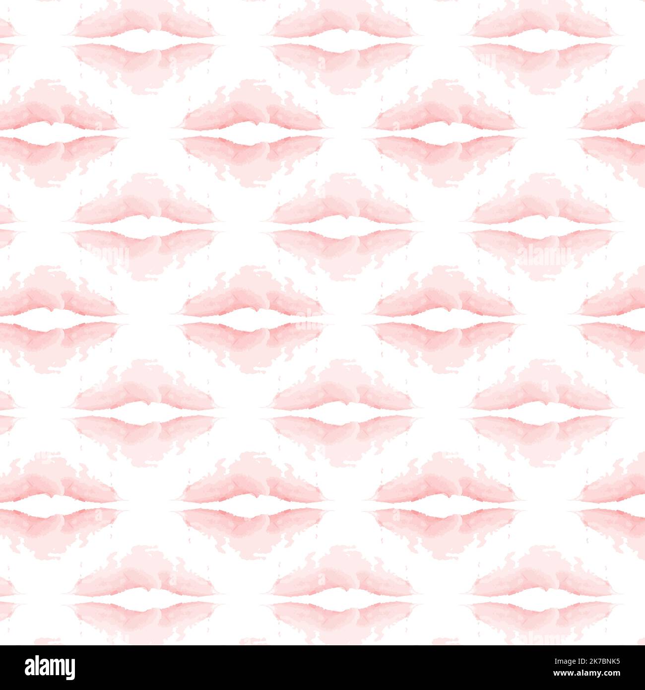 Modello astratto da macchie in forma di labbra in tenue tonalità rosa alla moda in acquerello modo. Texture di sfondo. Adatto per striscioni, sfondi, poster, cartoline, etichette, sfondo, brochure. Vettore. EPS Illustrazione Vettoriale