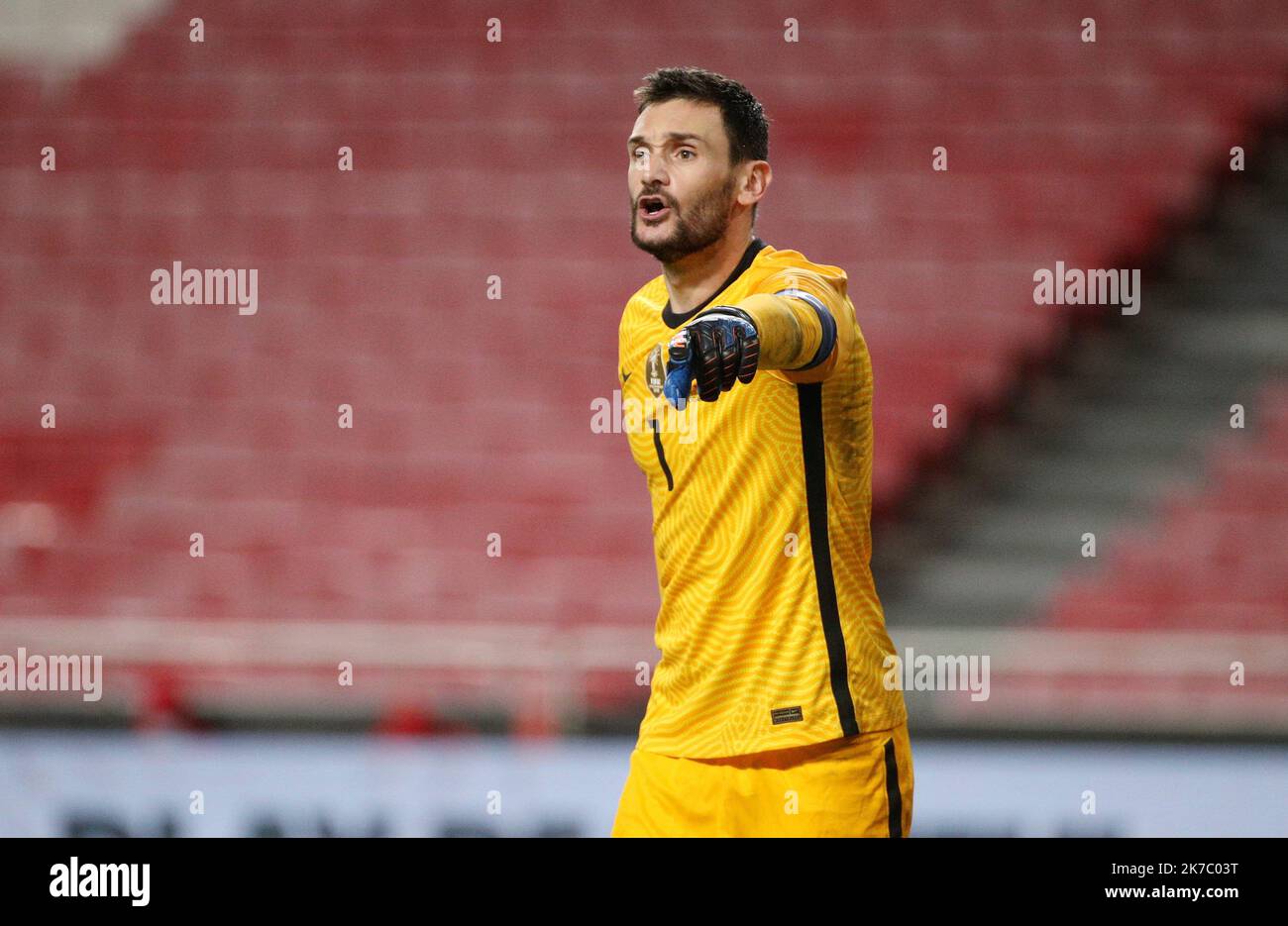 ©PHOTOPQR/LE PARISIEN/Guillaume Georges ; Lisbonne ; 14/11/2020 ; Lisbonne (Portogallo), samedi 14 novembre 2020. Calcio, Ligue des Nations. Portogallo-Francia, au stade de la Luz à Lisbonne. Foto: Hugo Lloris Foto Stock