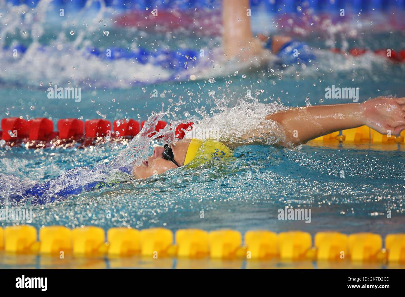 ©Laurent Lairys/MAXPPP - MAHIEU Pauline of CANET 66 NATATION Series 200 m Dos Women durante il FFN Golden Tour Camille Muffat 2021, Nuoto selezioni olimpiche ed europee il 21 marzo 2021 al Cercle des Nageurs de Marseille, France - Foto Laurent Lairys / MAXPPP Foto Stock