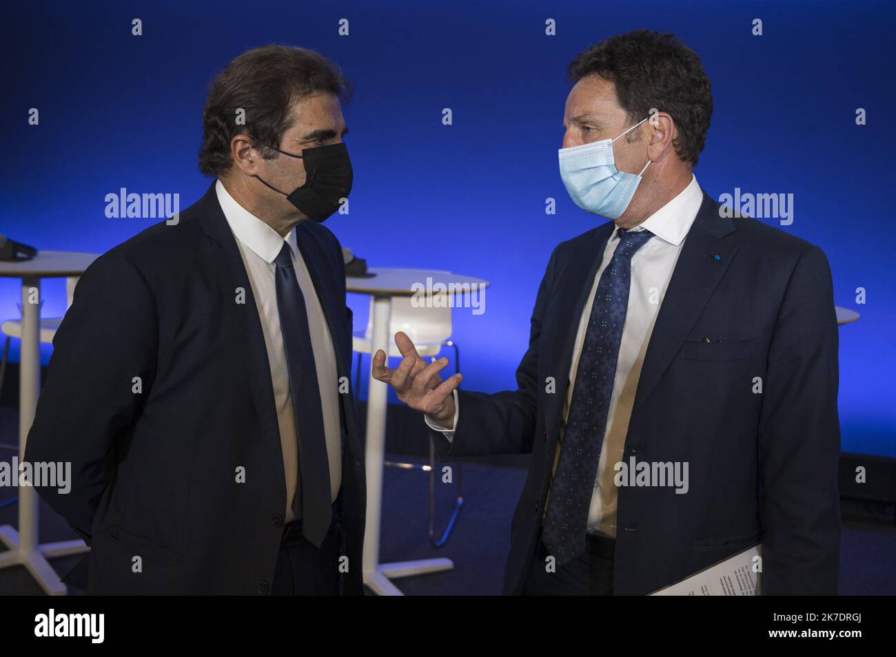 ©Julien Mattia / le Pictorium/MAXPPP - Julien Mattia / le Pictorium - 01/06/2021 - Francia / Ile-de-France / Parigi - Christian Jacob, president des Republicains a la Convention nationale sur le theme souverainete economique au Siege des Republicains a Parigi, le 1er Juin 2021 / 01/06/2021 - Francia / Ile-de-France (regione) / Parigi - Christian Jacob, presidente dei Repubblicani alla Convenzione Nazionale sul tema della sovranità economica presso la sede Repubblicana di Parigi, 1 giugno 2021 Foto Stock