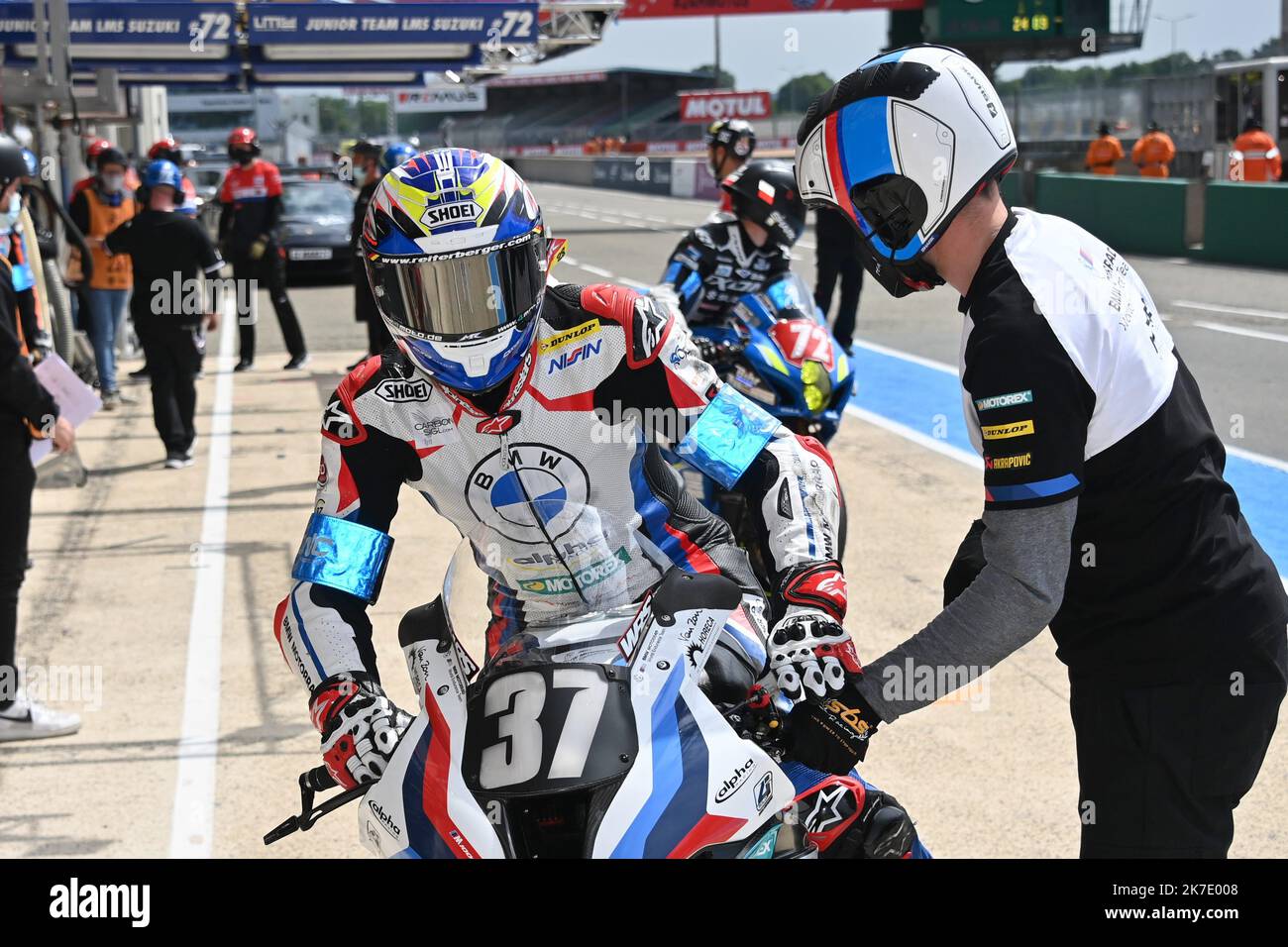 ©PHOTOPQR/OUEST FRANCE/Daniel FOURAY ; le Mans ; 10/06/2021 ; 24 heures du Mans Moto . Sport . Motociclismo . Resistenza . Championnat du monde . N. 37 . BMW Motorrad World Endurance Team . Belgique . BMW S1000RR. Formula CAE . Reiterberger Markus . Allemagne . Foto Daniel Fouray . 44rd le Mans gara di moto endurance di 24 ore a le Mans, nel nord-ovest della Francia, il 10 giugno 2021. Foto Stock